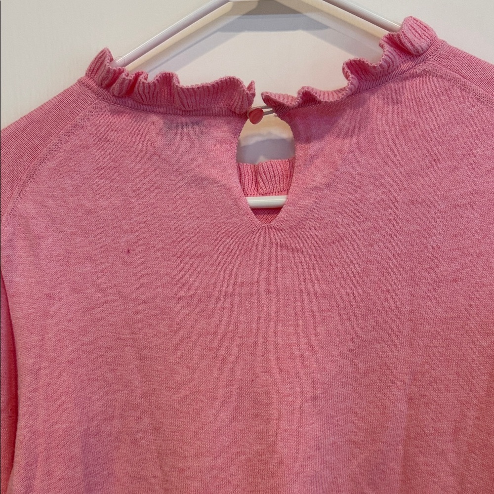 J. Crew Soft Pink Ruffle Sweater - Picture 5 of 6